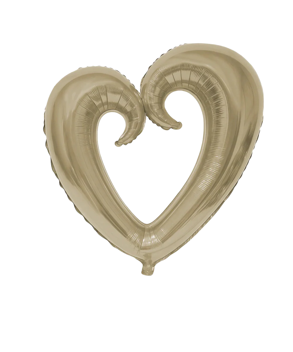 65" Airfill Only Hollow Heart Champagne Deco Giant Balloon