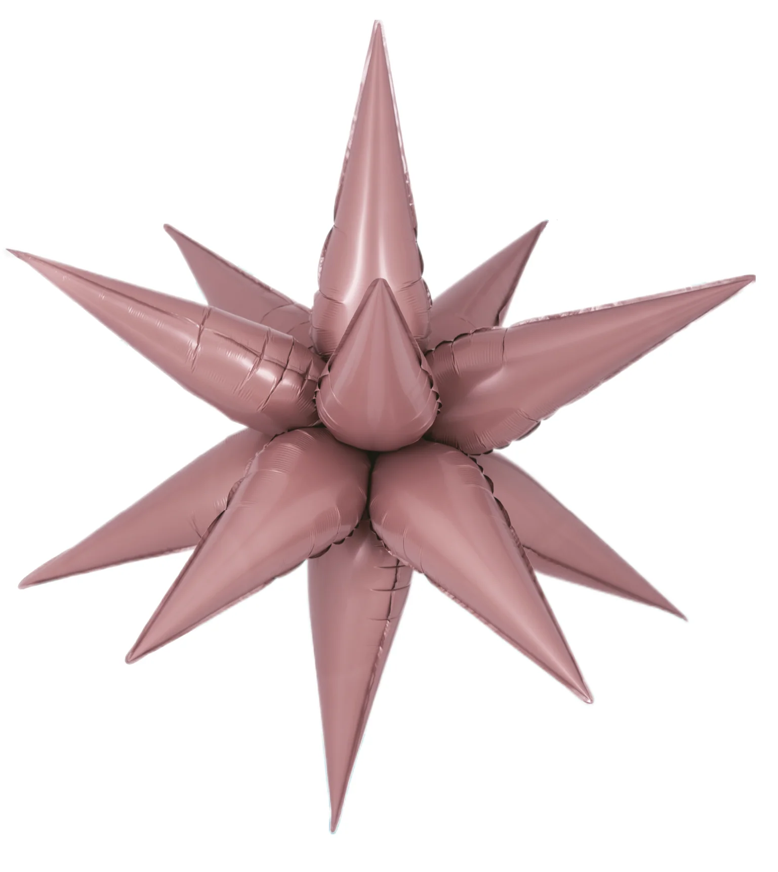 40" Airfill Decor Only Decochamp Brand Starburst Dusty Rose Foil (12 Piece Kit) Balloon