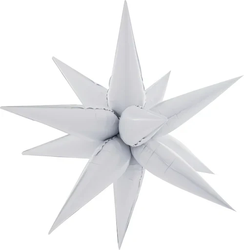 26" Airfill Decor Only Decochamp Brand Starburst White Foil (12 Piece Kit) Balloon