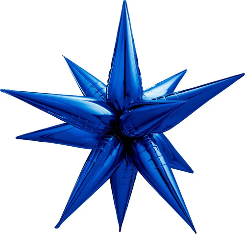 26" Airfill Decor Only Decochamp Brand Starburst Navy Blue Foil (12 Piece Kit) Balloon