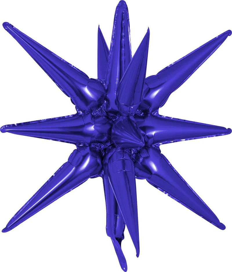 22" Airfill Decor Only Decochamp Brand Starburst Purple Foil (One Piece) Balloon