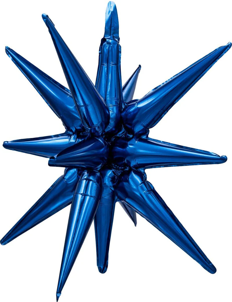 22" Airfill Decor Only Decochamp Brand Starburst Navy Blue Foil (One Piece) Balloon