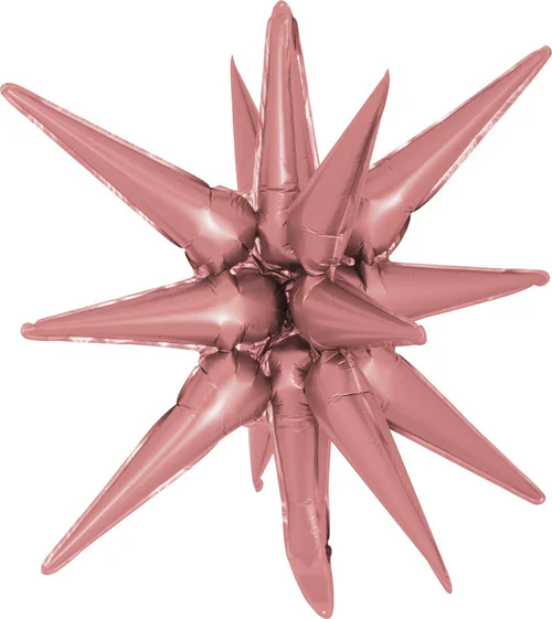 22" Airfill Decor Only Decochamp Brand Starburst Dusty Rose Foil (One Piece) Balloon