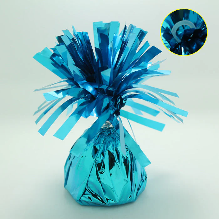 6 oz Light Blue Foil Wrapped Balloon Weight