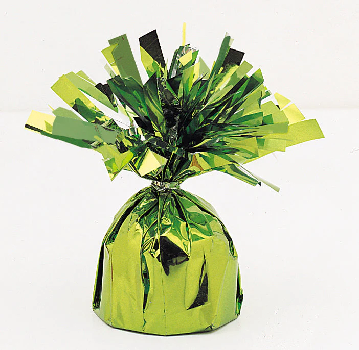6 oz Lime Green Foil Wrapped Balloon Weight