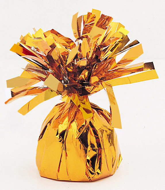 6 oz Orange Foil Wrapped Balloon Weight