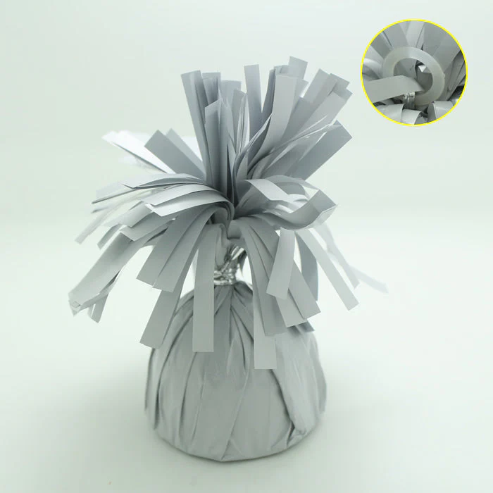 6 oz White Foil Wrapped Balloon Weight