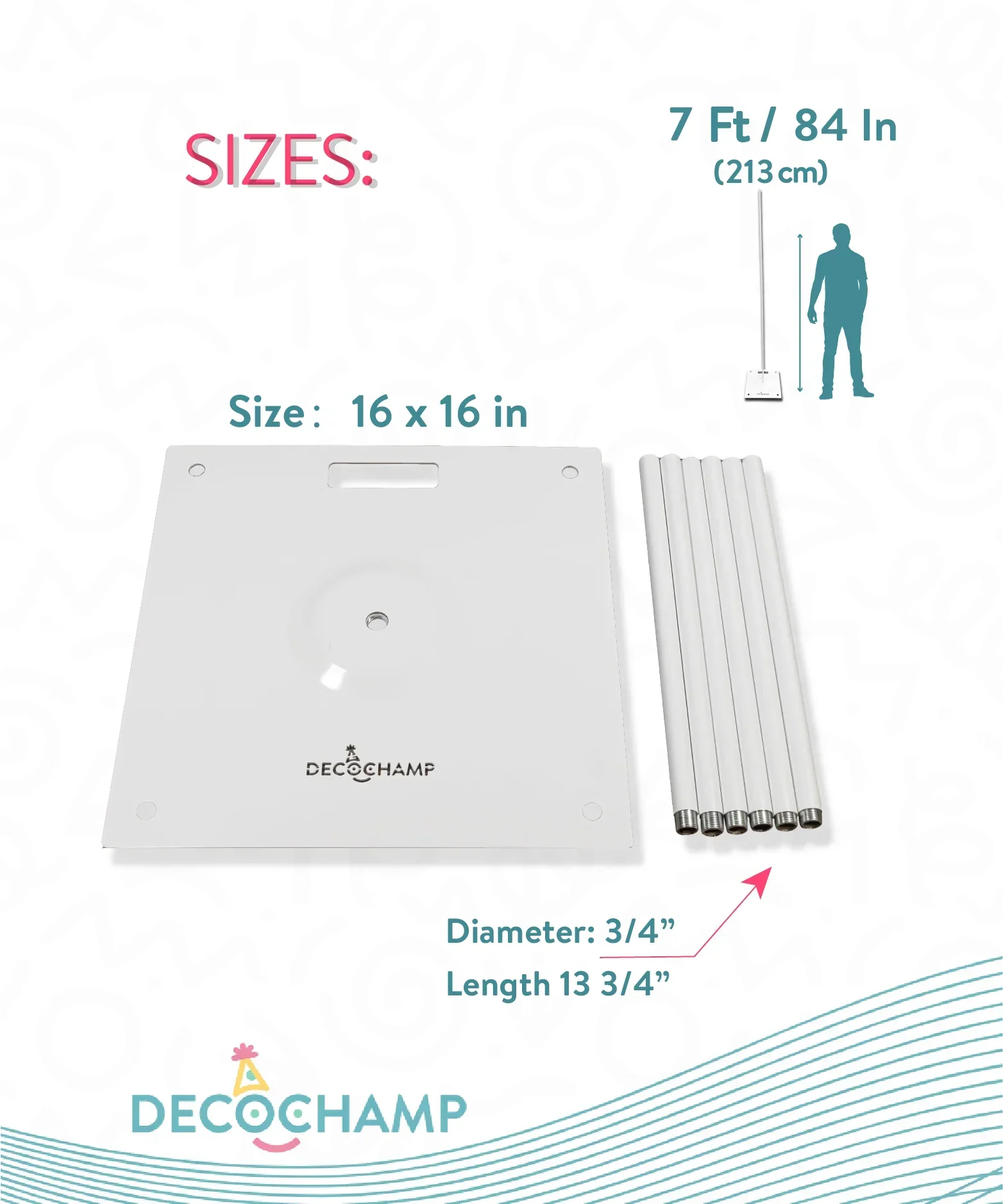 7 Foot Decochamp Decobase (16" X 16") 9.57 LBS - Image 3