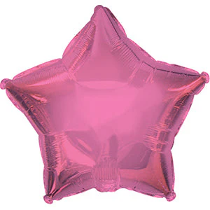 7" Airfill Only (Sticks Sold Separately) Candy Pink Star Self Sealing Valve Foil Balloon