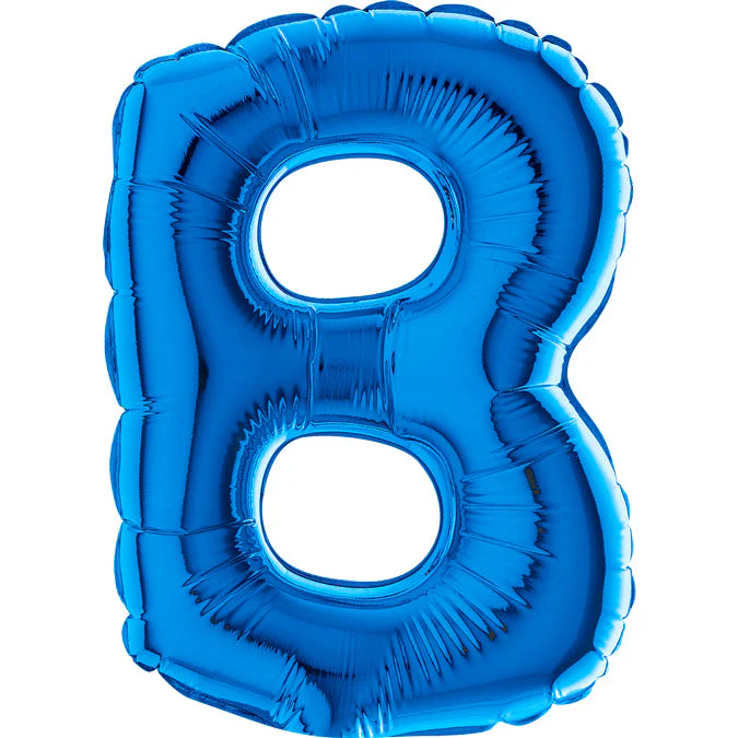 7" Airfill Only (Sticks Sold Separately) (requires heat sealing) Letter B Blue Foil Balloon