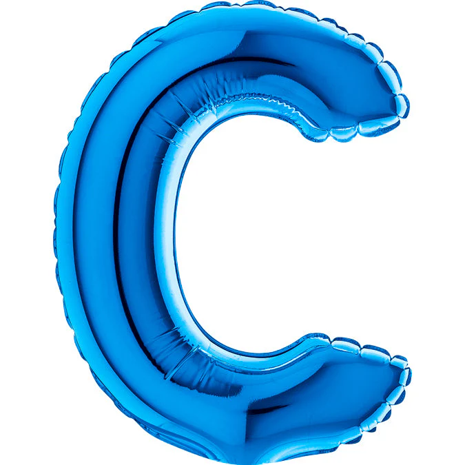 7" Airfill Only (Sticks Sold Separately) (requires heat sealing) Letter C Blue Foil Balloon
