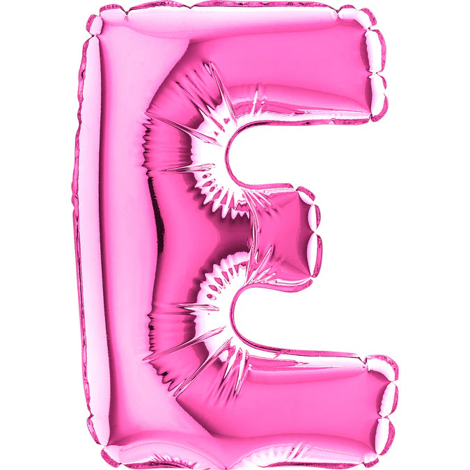 7" Airfill Only (Sticks Sold Separately) (requires heat sealing) Letter E Fuschia Foil Balloon