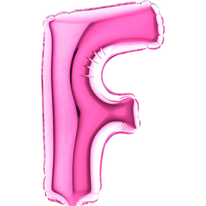 7" Airfill Only (Sticks Sold Separately) (requires heat sealing) Letter F Fuschia Foil Balloon