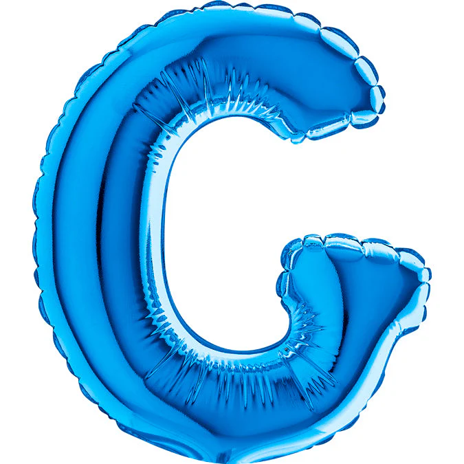 7" Airfill Only (Sticks Sold Separately) (requires heat sealing) Letter G Blue Foil Balloon