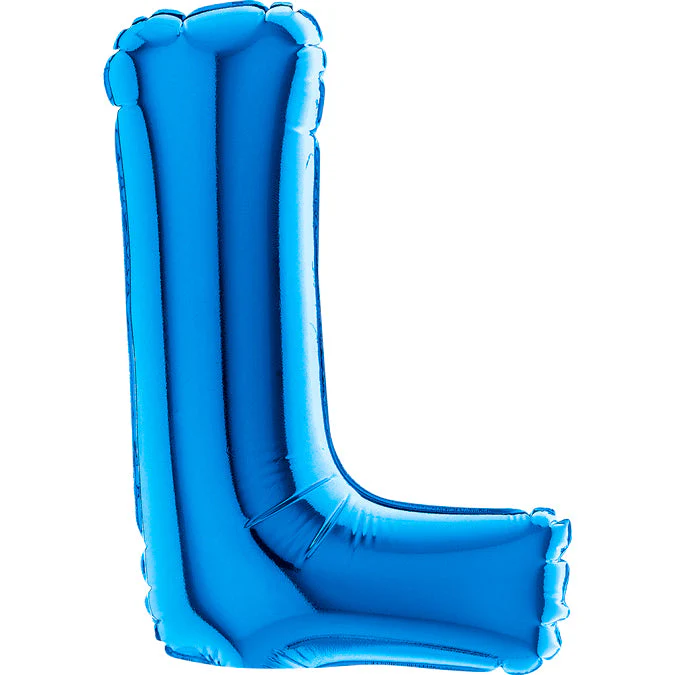 7" Airfill Only (Sticks Sold Separately) (requires heat sealing) Letter L Blue Foil Balloon