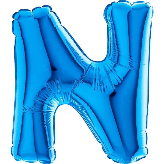7" Airfill Only (Sticks Sold Separately) (requires heat sealing) Letter N Blue Foil Balloon