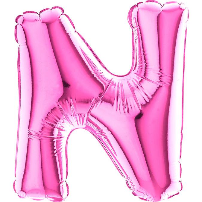 7" Airfill Only (Sticks Sold Separately) (requires heat sealing) Letter N Fuschia Foil Balloon