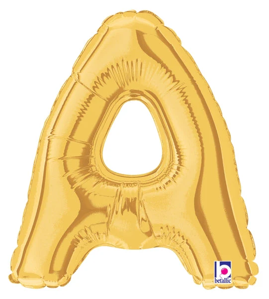 7" Airfill Only (Sticks Sold Separately) (requires heat sealing) Megaloon Jr. Letter Balloons A Gold