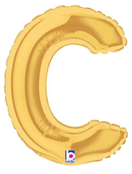 7" Airfill Only (Sticks Sold Separately) (requires heat sealing) Megaloon Jr. Letter Balloons C Gold