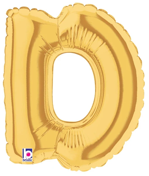 7" Airfill Only (Sticks Sold Separately) (requires heat sealing) Megaloon Jr. Letter Balloons D Gold