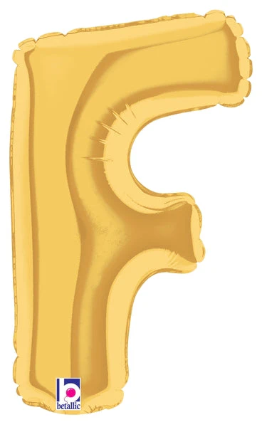 7" Airfill Only (Sticks Sold Separately) (requires heat sealing) Megaloon Jr. Letter Balloons F Gold