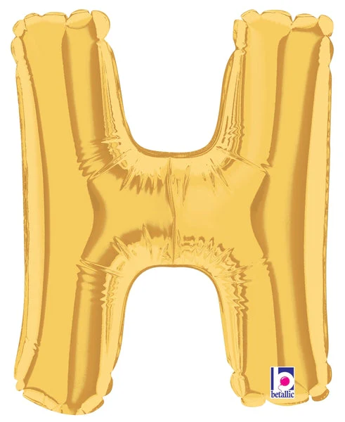 7" Airfill Only (Sticks Sold Separately) (requires heat sealing) Megaloon Jr. Letter Balloons H Gold