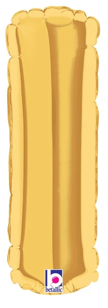 7" Airfill Only (Sticks Sold Separately) (requires heat sealing) Megaloon Jr. Letter Balloons I Gold
