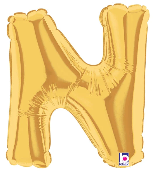 7" Airfill Only (Sticks Sold Separately) (requires heat sealing) Megaloon Jr. Letter Balloons N Gold