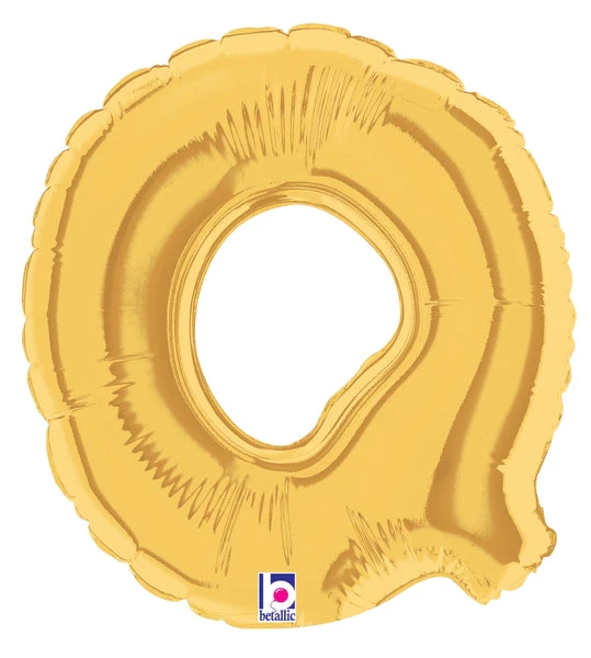 7" Airfill Only (Sticks Sold Separately) (requires heat sealing) Megaloon Jr. Letter Balloons Q Gold