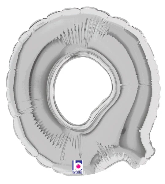 7" Airfill Only (Sticks Sold Separately) (requires heat sealing) Megaloon Jr. Letter Balloons Q Silver