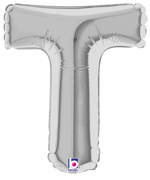 7" Airfill Only (Sticks Sold Separately) (requires heat sealing) Megaloon Jr. Letter Balloons T Silver