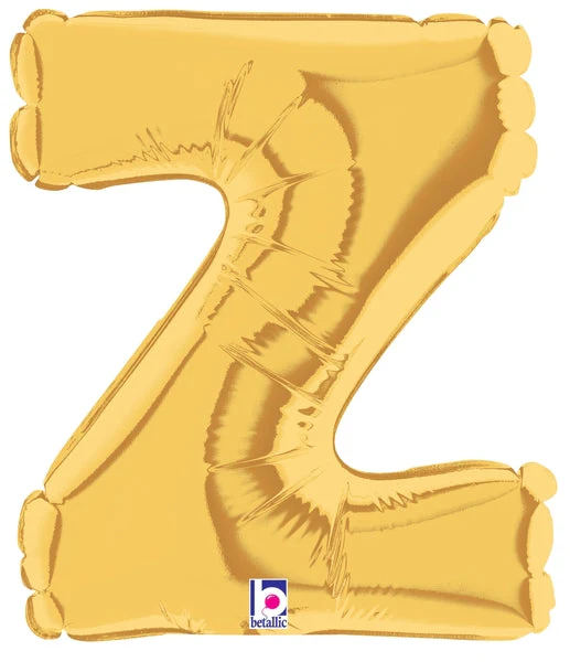 7" Airfill Only (Sticks Sold Separately) (requires heat sealing) Megaloon Jr. Letter Balloons Z Gold