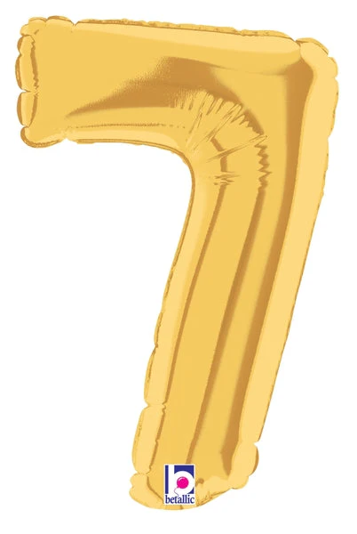 7" Airfill Only (Sticks Sold Separately) (requires heat sealing) Megaloon Jr. Number Balloon 7 Gold