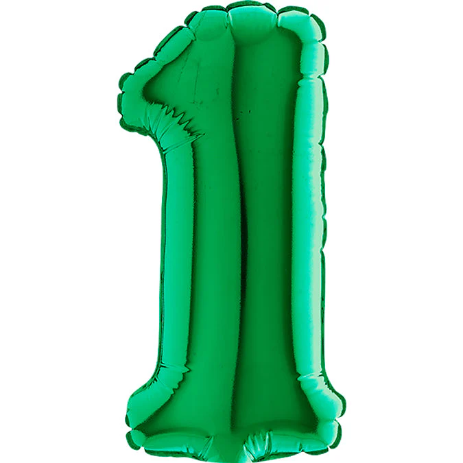 7" Airfill Only (Sticks Sold Separately) (requires heat sealing) Number Balloon 1 Green