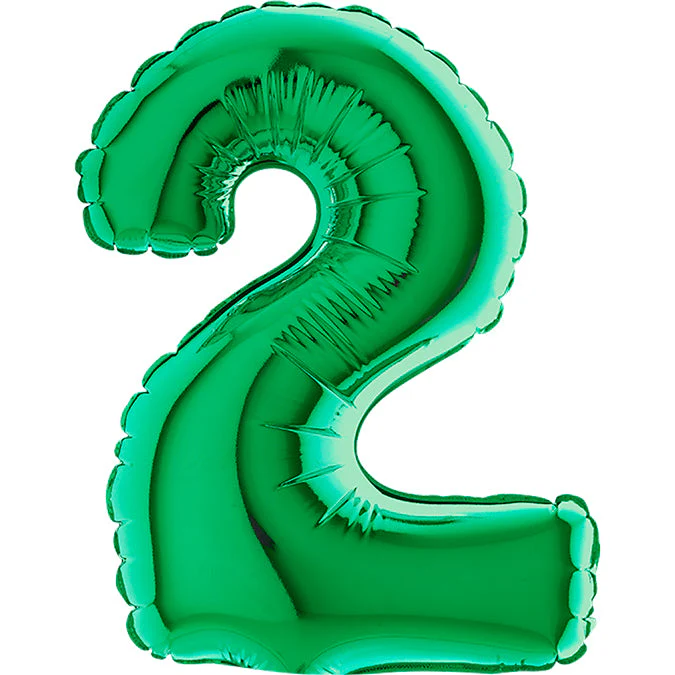 7" Airfill Only (Sticks Sold Separately) (requires heat sealing) Number Balloon 2 Green