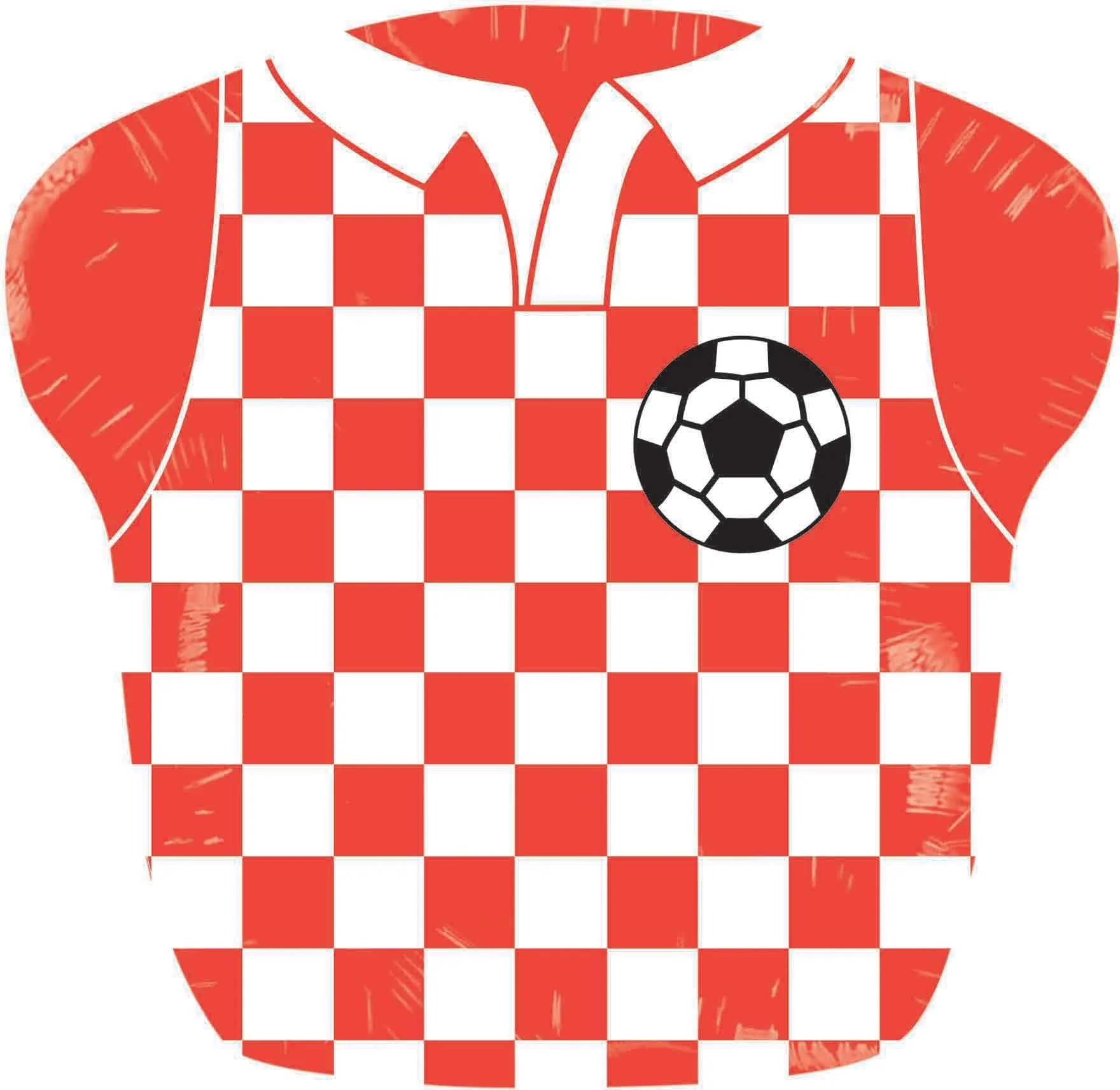 7" Airfill Only (Sticks Sold Separately) Soccer T-Shirt Red/White Foil Balloon