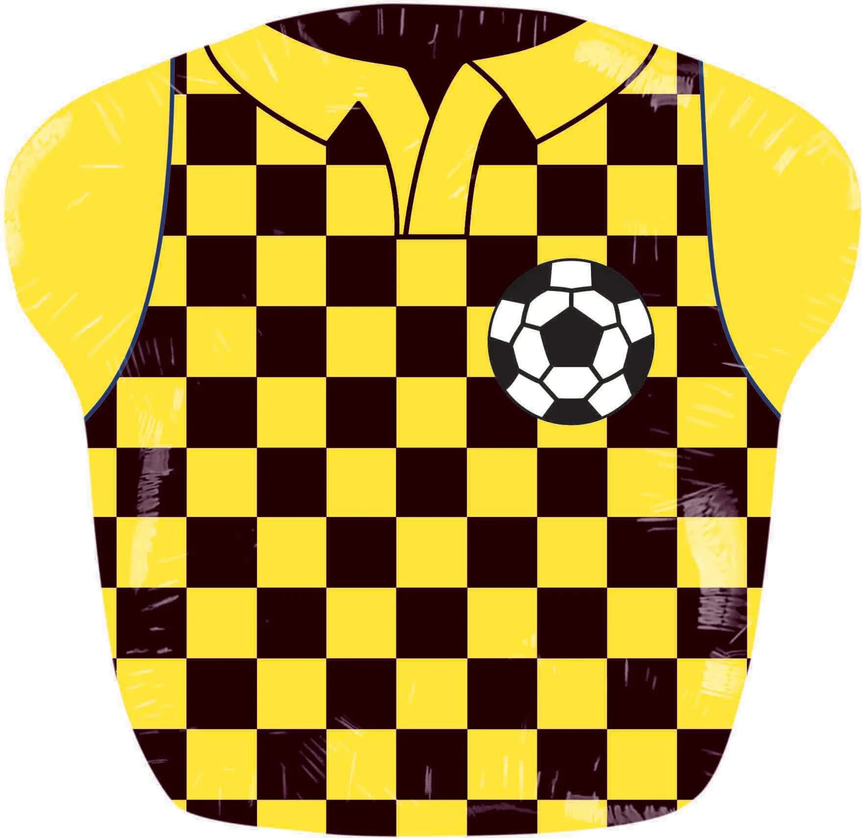 7" Airfill Only (Sticks Sold Separately) Soccer T-Shirt Yellow With Black Foil Balloon