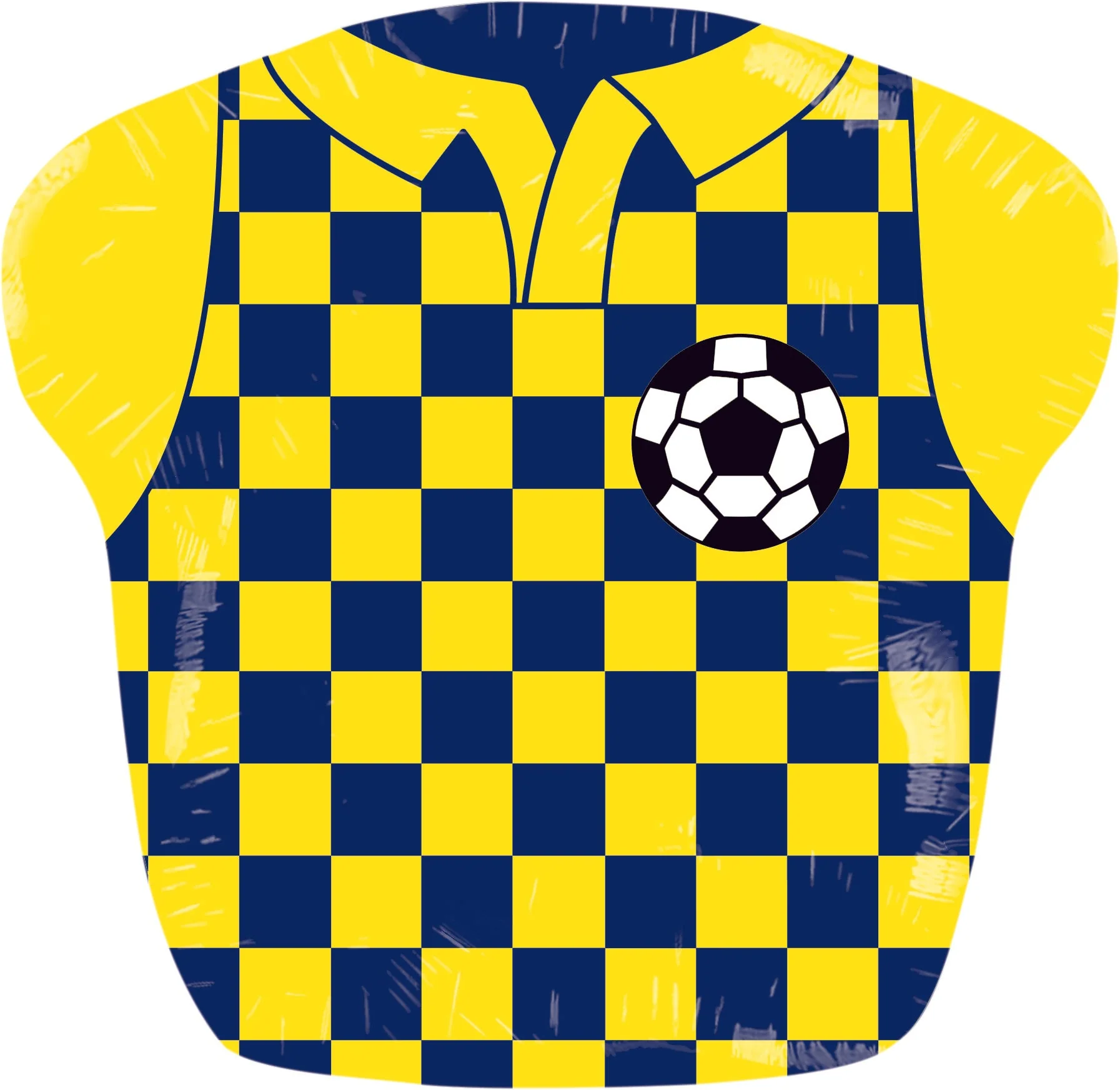 7" Airfill Only (Sticks Sold Separately) Soccer T-Shirt Yellow With Blue Foil Balloon