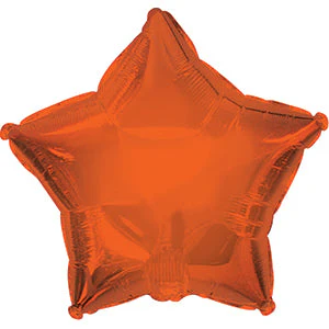 7" Airfill Only (Sticks Sold Separately) Sunkissed Orange Star Self Sealing Valve Foil Balloon