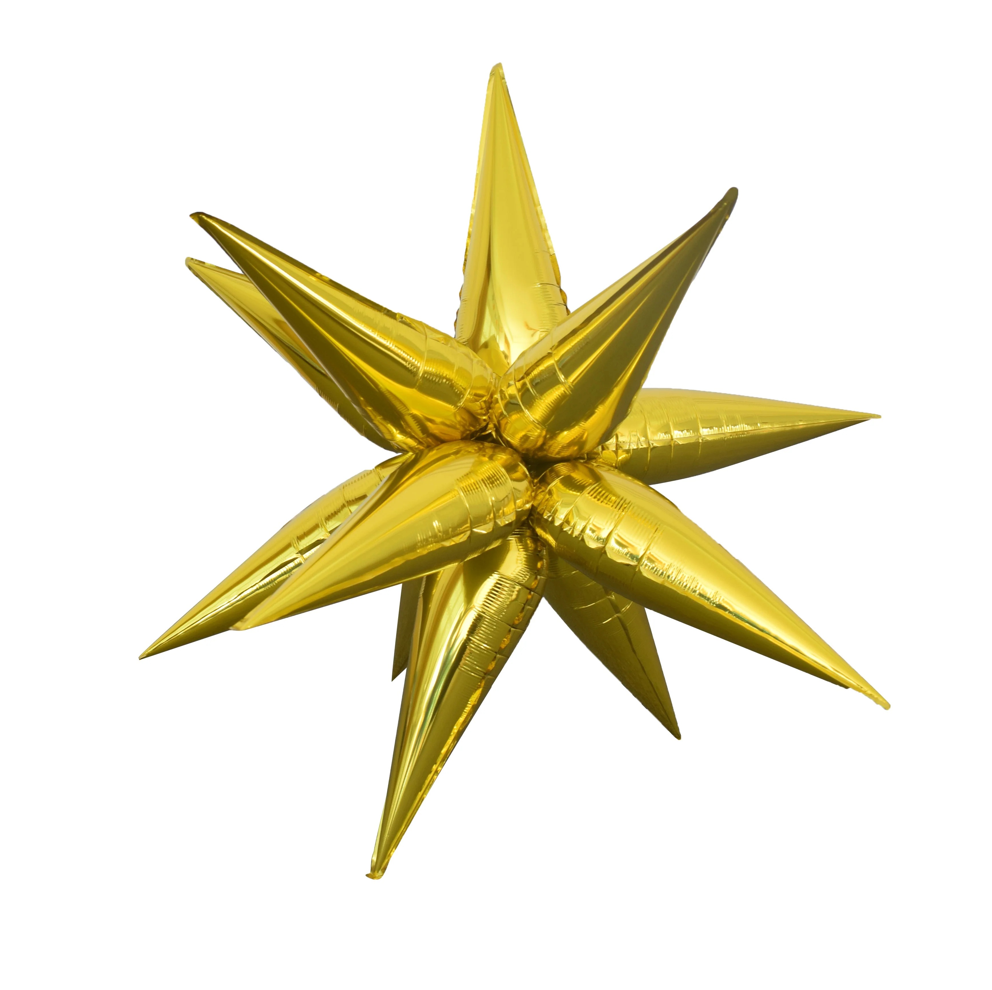 27.5" Airfill Decor Only Colour Wheel Brand Foil Starburst (12 Piece Kit) Balloon Gold