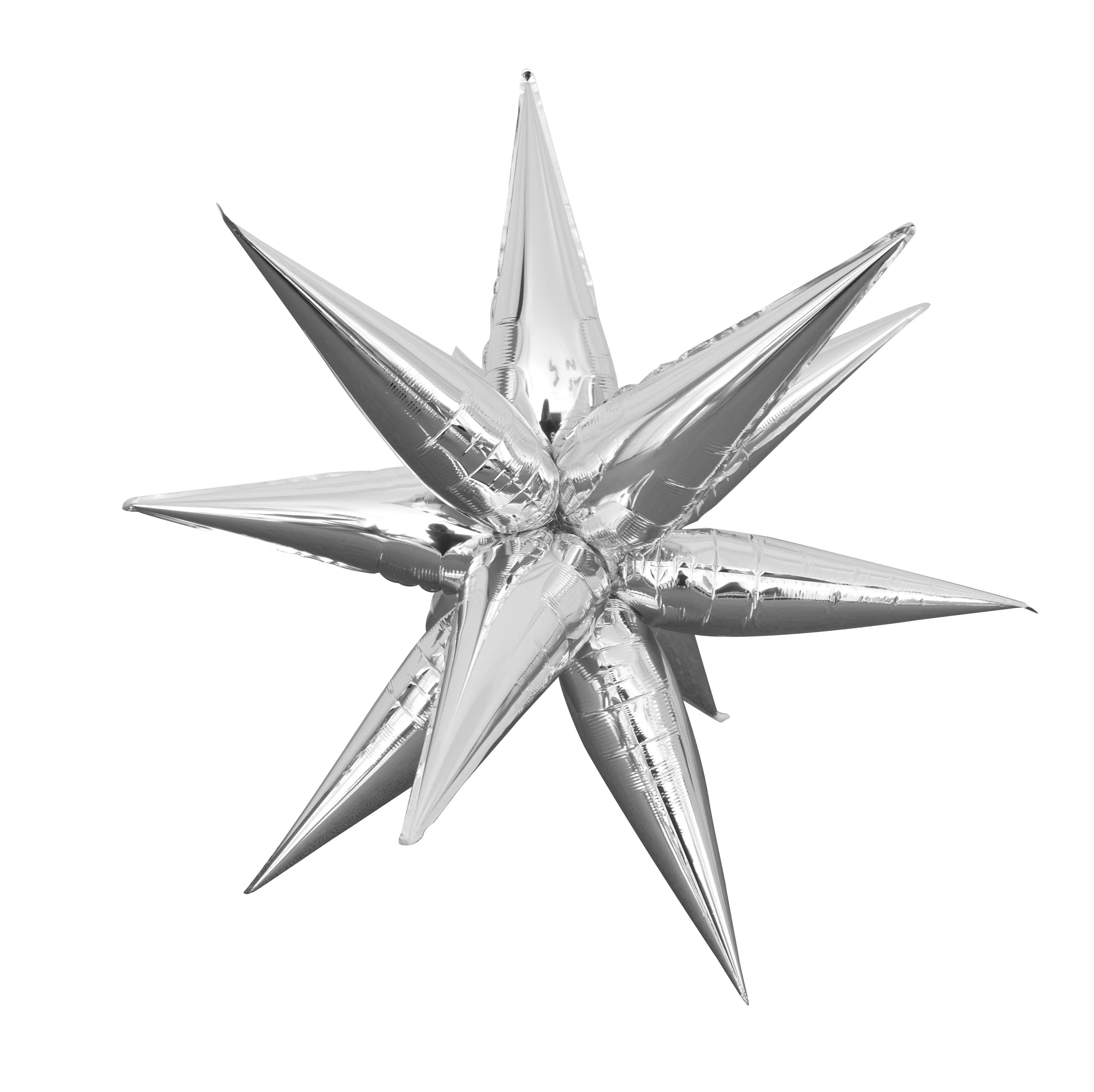 27.5" Airfill Decor Only Colour Wheel Brand Foil Starburst (12 Piece Kit) Balloon Silver