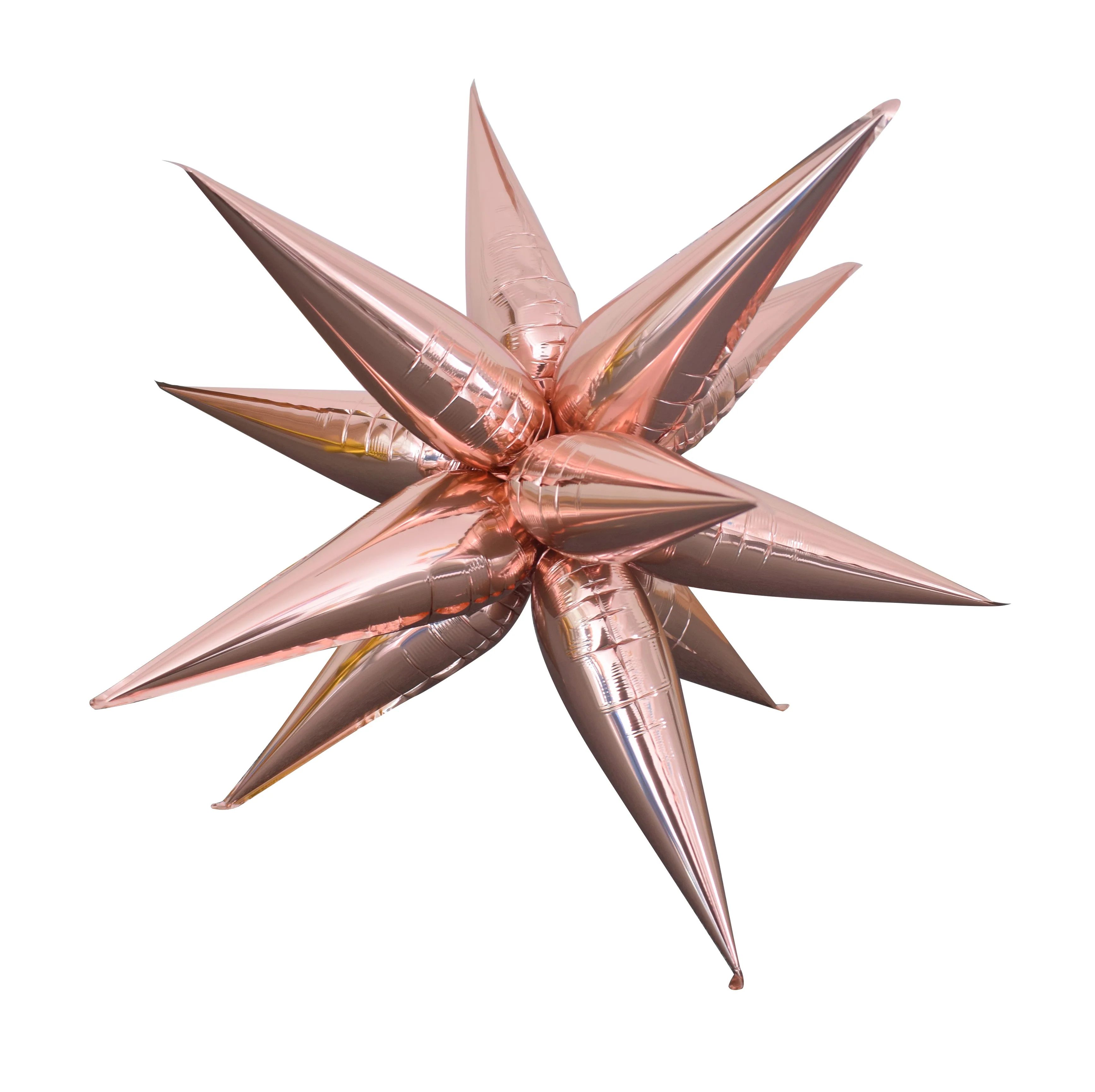 27.5" Airfill Decor Only Colour Wheel Brand Foil Starburst (12 Piece Kit) Balloon Rose Gold