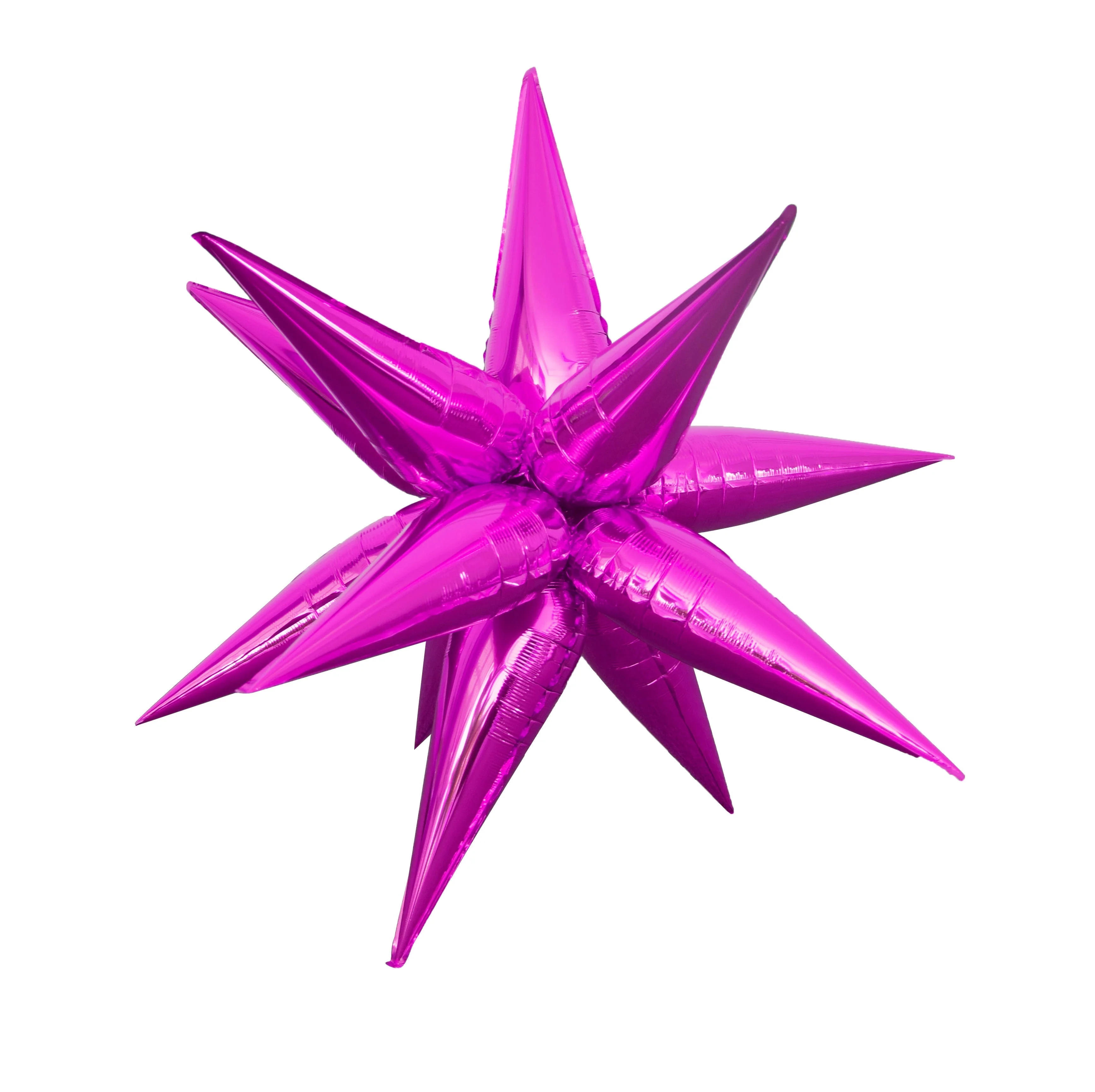 27.5" Airfill Decor Only Colour Wheel Brand Foil Starburst (12 Piece Kit) Balloon Fuchsia