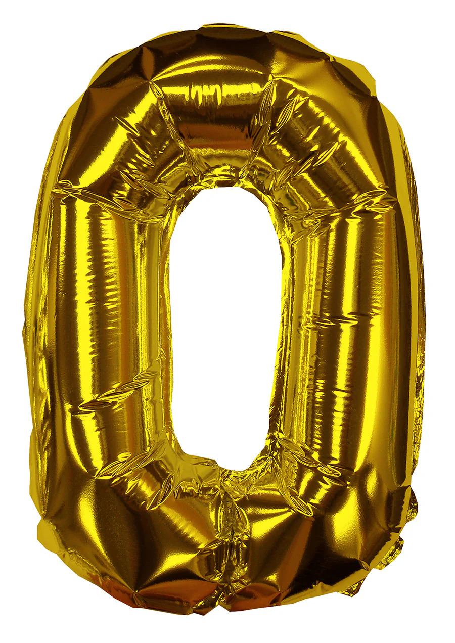 8" Airfill Only (Sticks Sold Separately) Gold #0 Shape Self Sealing Valve Foil Balloon