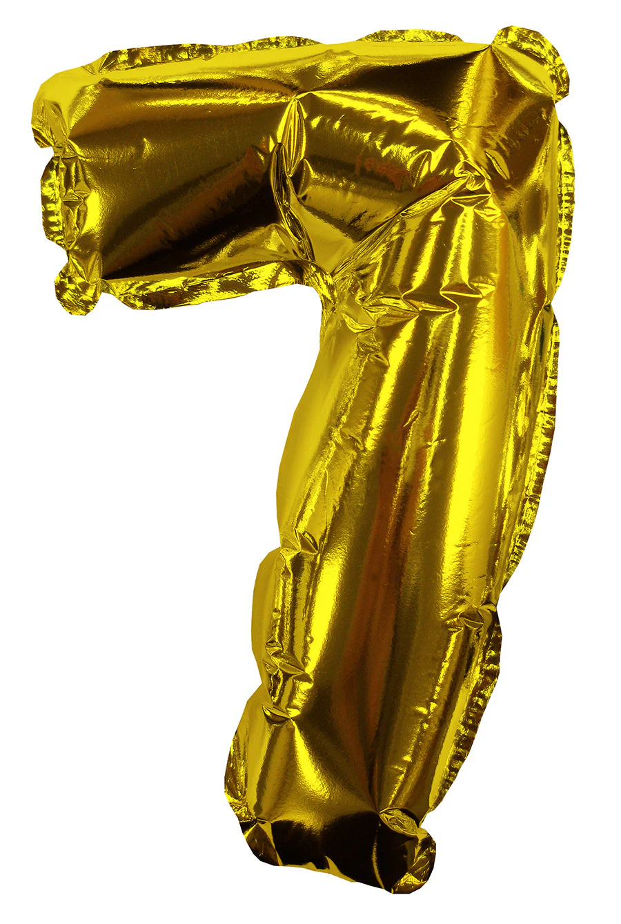 8" Airfill Only (Sticks Sold Separately) Gold #7 Shape Self Sealing Valve Foil Balloon