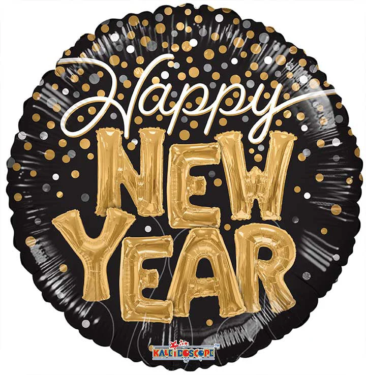 9" Airfill Only New Year Letters Matte Foil Balloon