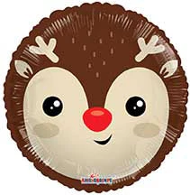 9" Airfill Only Santa/Reindeer (Front/Back) Foil Balloon - Image 2