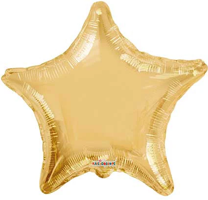 9" Airfill Only Solid Champagne Gold Star Foil Balloon