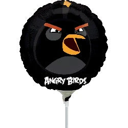 9" Airfill Only Angry Birds Black Bird Balloon (Sticks Sold Separately)