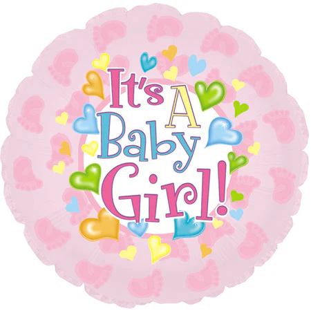 9" Airfill Only (Sticks Sold Separately) Baby Girl Footsies Balloon